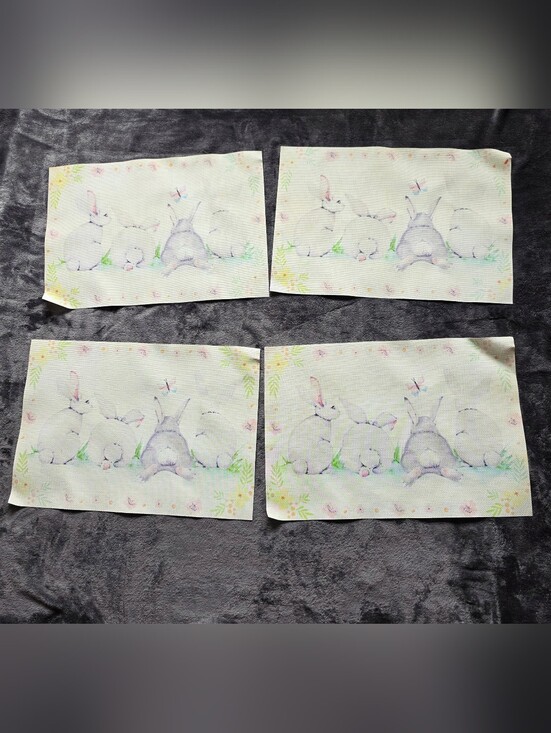 Other - Easter/ spring bunny Placemat bundle of 4, 13 × 19"
